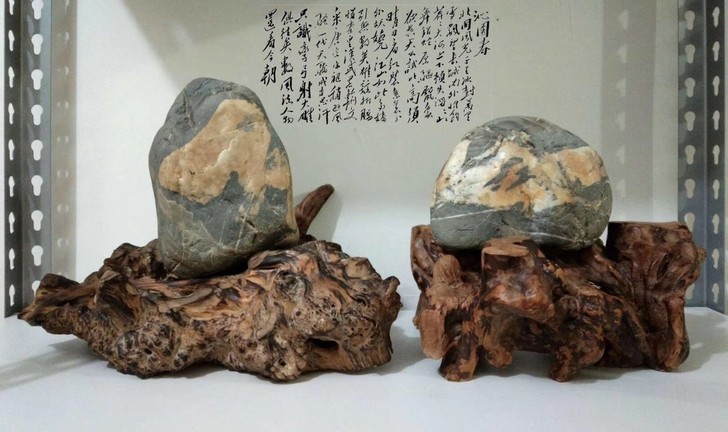奇石,青弋江画面石《伟人》、文字石《江山》...