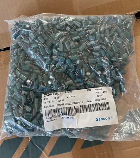 原包装250v1.8uf体积6x9!脚脚7...