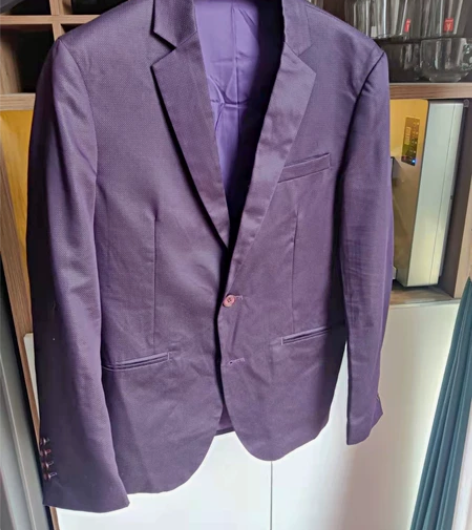 全新紫色男士休闲西服外套,做服装剩下的货,...
