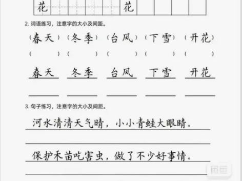 小学硬笔书法楷书考试卷面书写提分练习电子素...