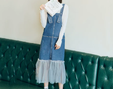 牛仔背带裙连衣裙女夏韩版中长款2018春装...