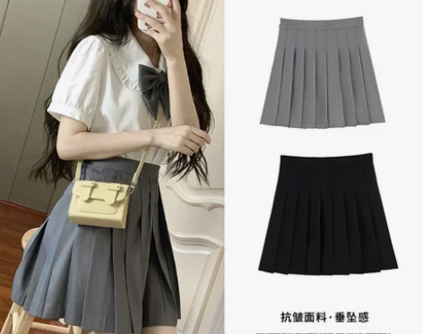 百褶裙 百褶裙短裙灰色女半身裙夏季春秋20...
