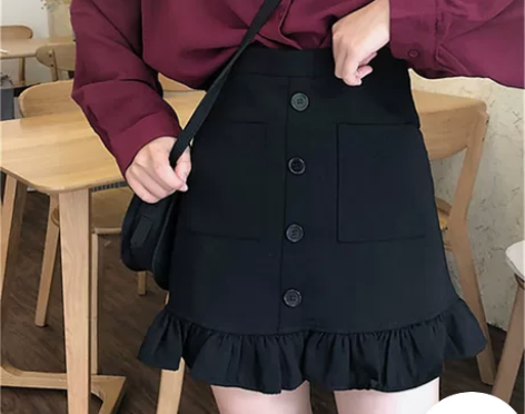 大码女高腰A字裙夏新款韩版百搭chic鱼尾...
