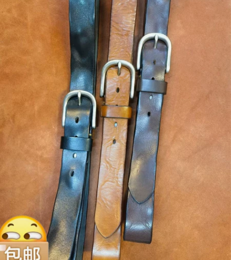 白钢扣，休闲牛皮腰带 尺寸：3.8厘米宽～...