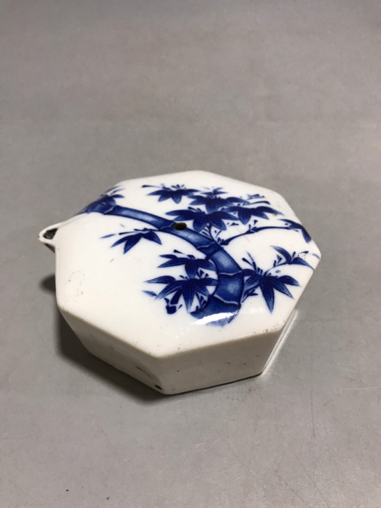 日本回流青花 手绘  竹纹 八方大水滴 年...