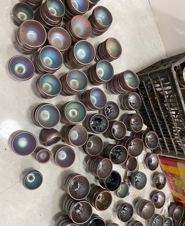 亏本处理建盏品茗杯白花银豪兔毫彩金窑变主人...