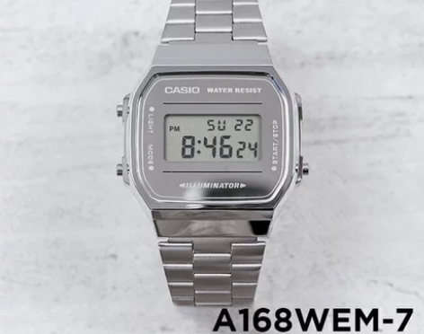 卡西欧CASIO A168WEM-7 银面...