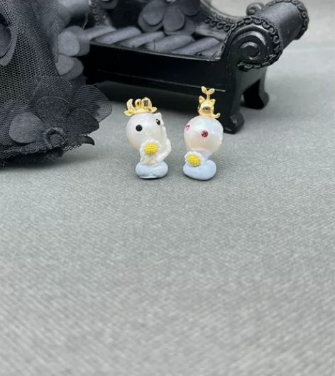 DIY 巴洛克珍珠小怪兽 阿飘 按对出售(...