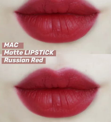 mac子弹头口红,russian red色...