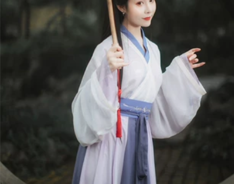 十九觅汉服[思露]原创 晋制印花交领汉服女...