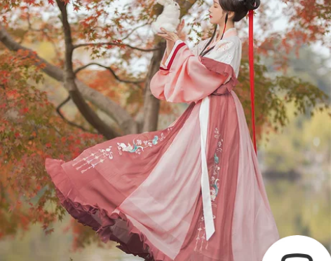 醉雨朵兔莲语汉服女正品原创白菜晋制齐腰交领...