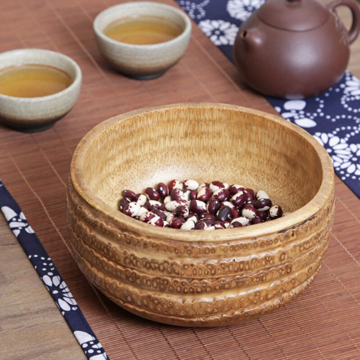 竹根雕 茶海收纳果盘