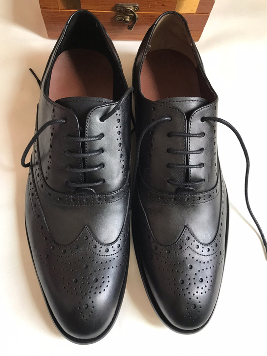 英伦布洛克/商务正装雕花男皮鞋（42码）
