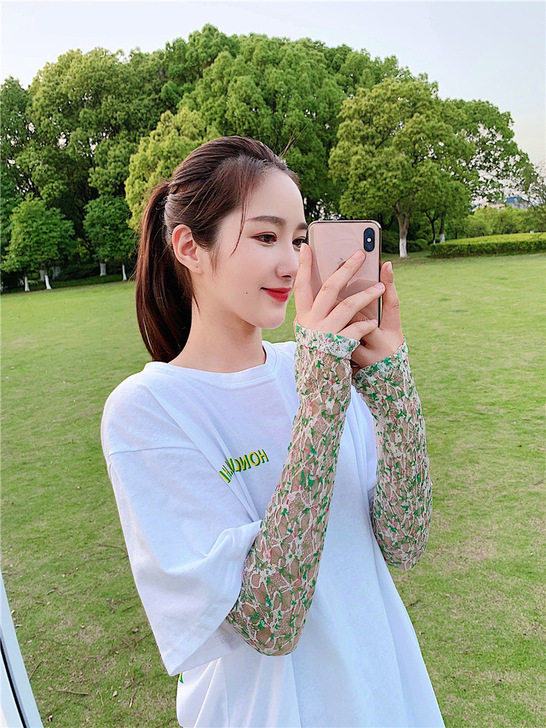 【狂欢价】夏天新款防晒冰袖女ins网红蕾丝...