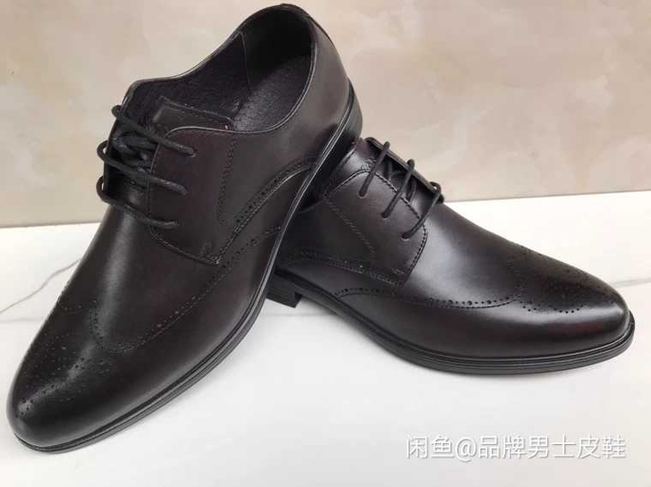奥康正品男士商务布洛克雕花皮鞋，保证全新正...