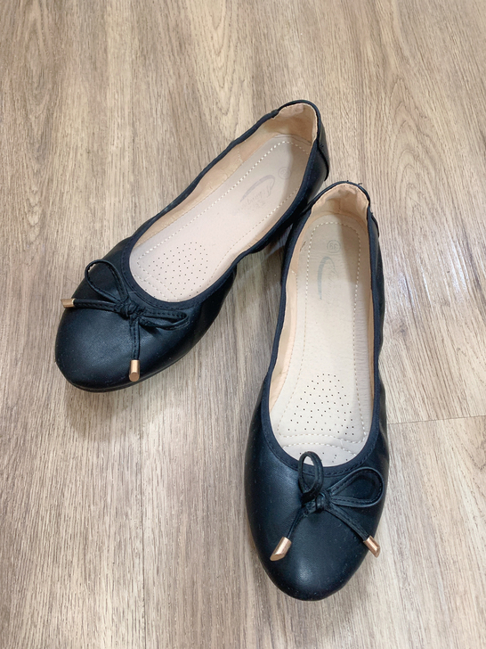 品名 : 女全黑色工作鞋单鞋娃娃鞋平底鞋