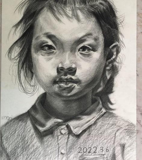 心爱女儿的素描作品。 感兴趣的话点“我想要...