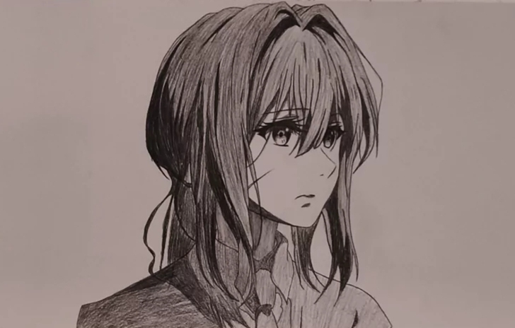 手绘薇尔莉特，a3大小包邮送画框