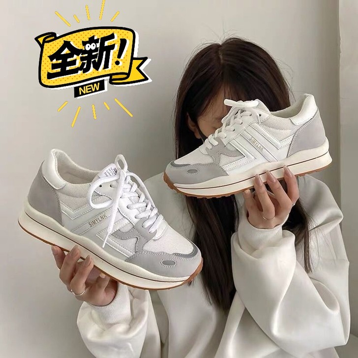 全新白色阿甘女运动鞋女学生韩版百搭小白鞋女...