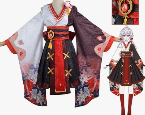 江城木 原神cos服枫原万叶同人cos服全...
