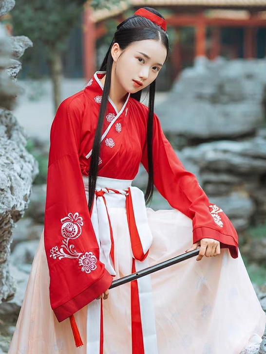 汉裳芳华的交领齐腰襦裙魏晋汉服。正的，L码...