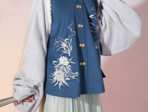 道定汉服 雪客比甲 绣花羊毛明制比甲 同款...