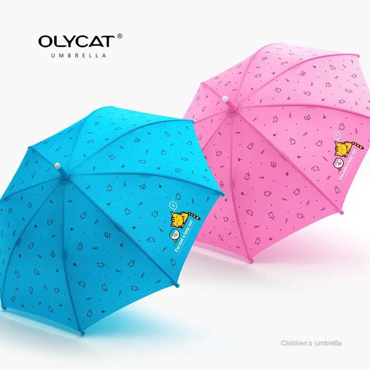 OLYCAT儿童雨伞男女孩可爱卡通雨伞长柄...