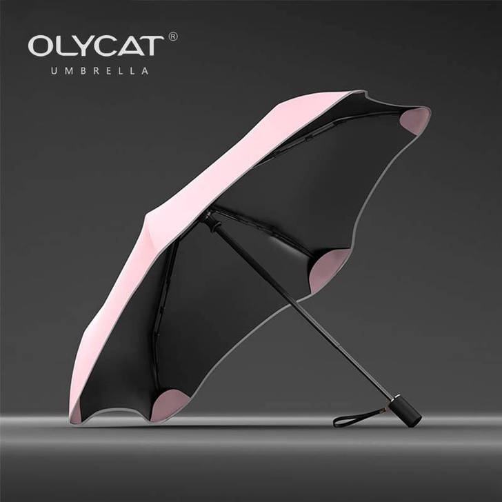 OLYCAT创意花形三折叠晴雨伞遮阳防晒防...