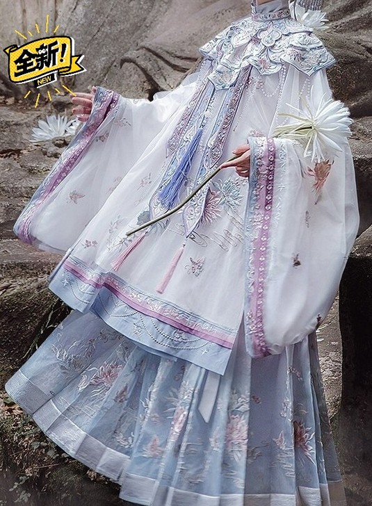[蝶扇仙] 立领对襟衫主腰褶裙云肩明制汉服...