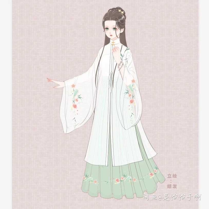 一夕笙歌【花想容】原创汉服女立领长衫对襟明...