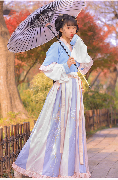 晋晟曲月下美人汉服女中国风原创齐腰魏晋晋襦...