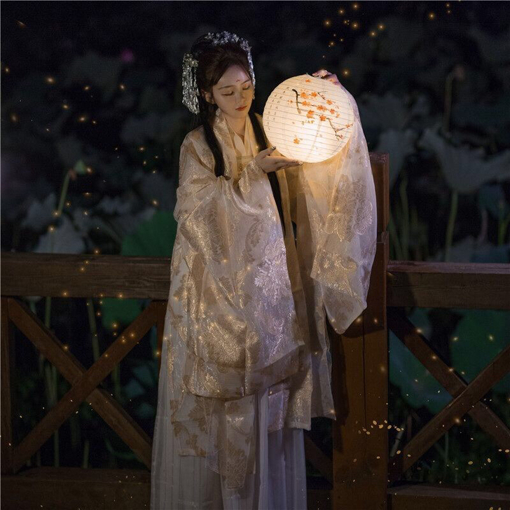 荣姬汉服女古装春装女改良魏晋襦裙仙女飘逸清...