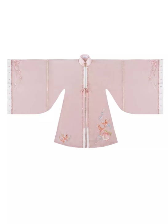 钟灵记芝芝桃桃汉服竖领对襟衫纱配吊带宋抹一...