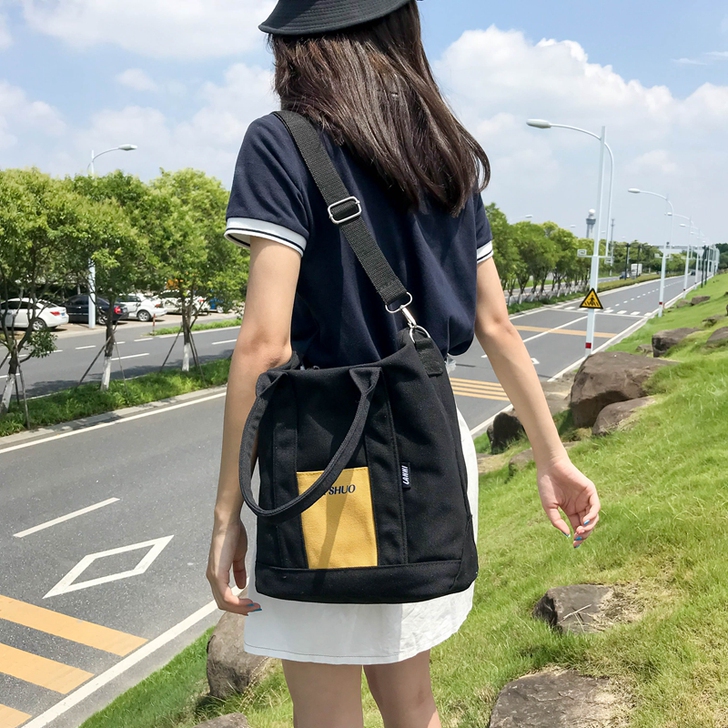 ins包包女chic帆布包女斜挎包学生韩版...