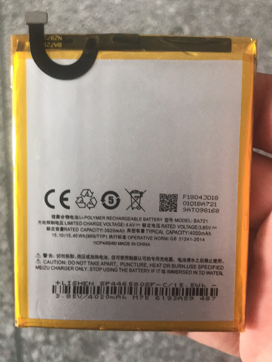 闲置 魅族note6手机电池 魅族BA72...