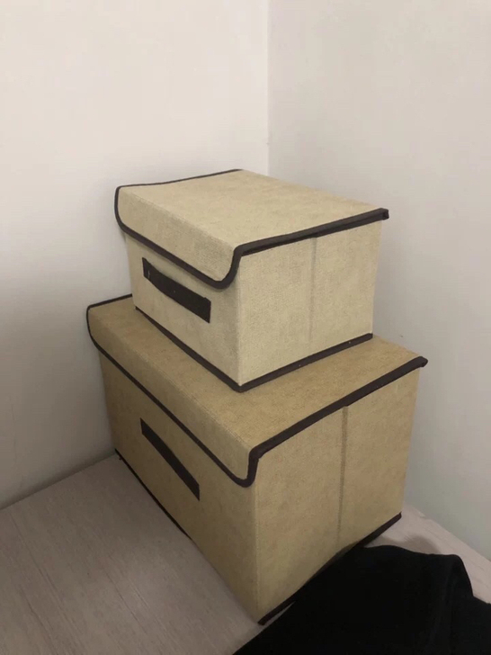 布艺折叠收纳箱储物整理带盖防尘便携盒衣物杂...