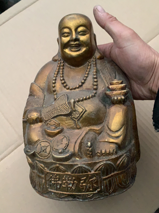 铜佛像做工精致漂亮3.8斤,收藏品