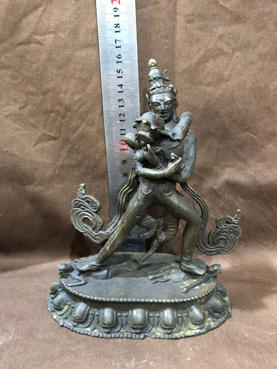 老物件老铜器铜佛像做工精致看着有个百十年古...