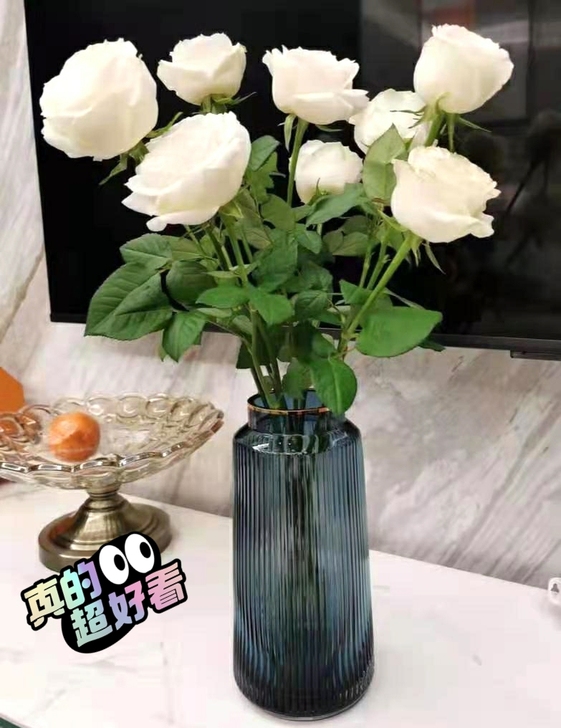 【捡漏】北欧风轻奢竖纹玻璃花瓶客厅餐桌办工...