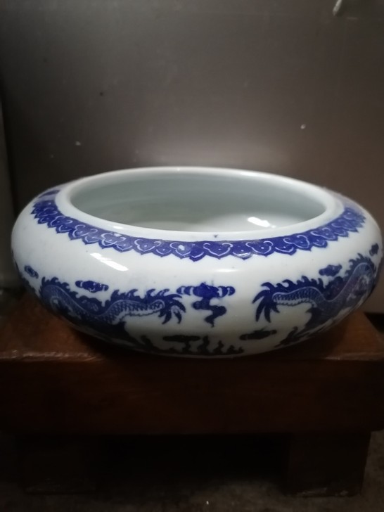 文房瓷 青花笔洗 口径15厘米,肚径21....