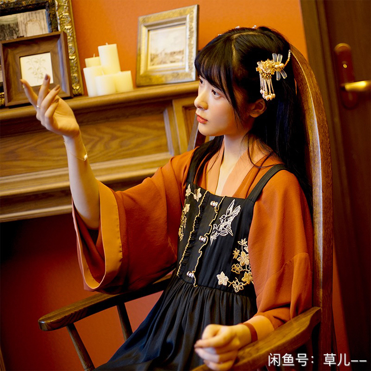 徐娇织羽集【菀红露】汉元素日常改良吊带裙