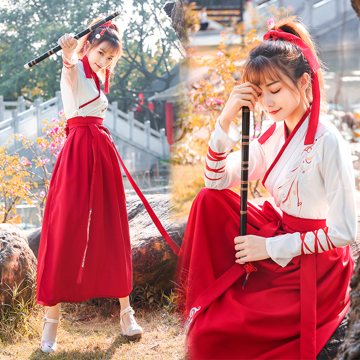 汉服女中国风仙气飘逸侠客古风汉元素武侠冬季...