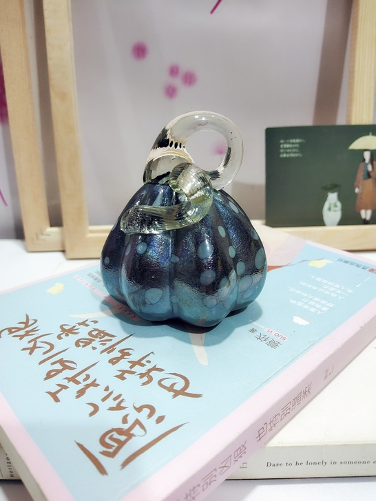 全新人工吹制纯手工黑色加白点效果迷你可爱小...