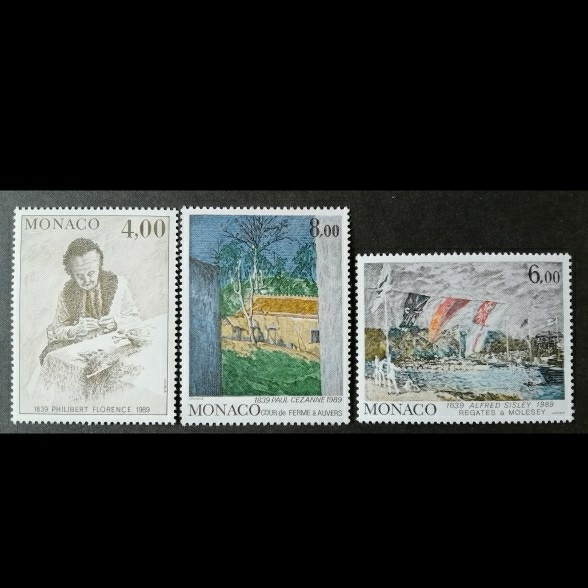 摩纳哥1989印象派塞尚西斯莱等绘画作品3...