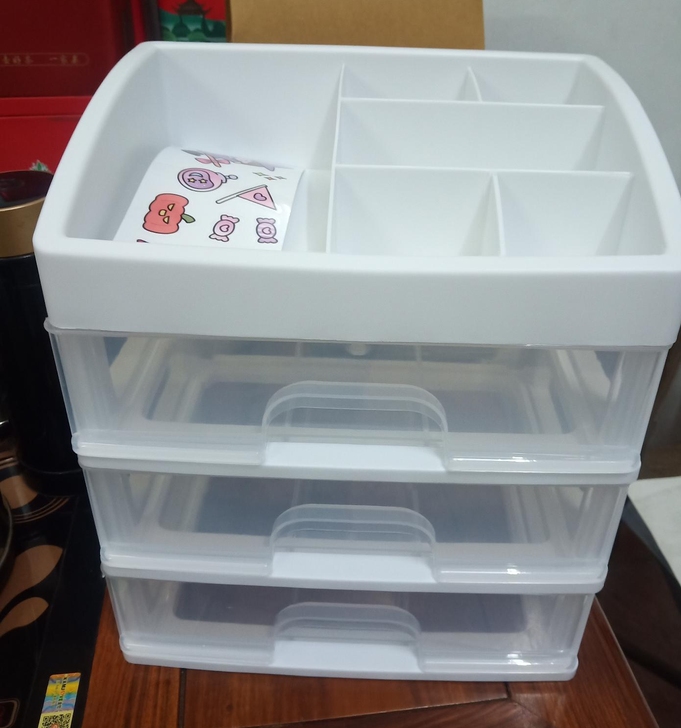 【四层12.8大号收纳盒】桌面化妆品收纳盒...