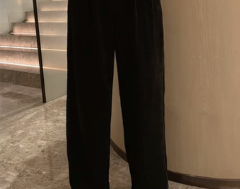 巨巨巨显腿长！！！灯芯绒阔腿裤女高腰垂感裤...
