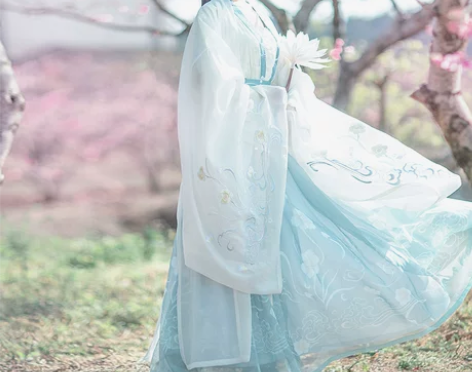 如梦霓裳汉服女装花神系列大袖衫水仙刺绣花日...