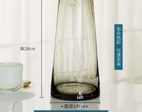 轻奢描金玻璃花瓶透明北欧简约客厅创意餐桌百...