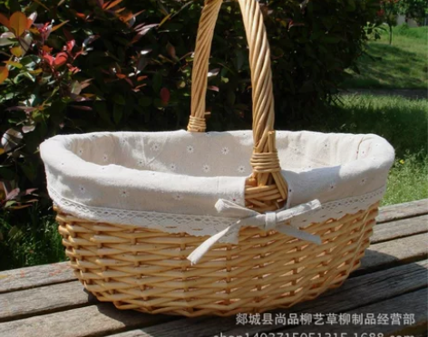 野餐篮藤编手提篮收纳筐日式编织郊游无盖户外...