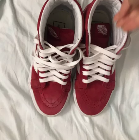 35码 vans高帮鞋,皮质的,牛皮还是什...